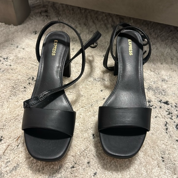 Express black synthetic leather platform heels in sz 11 4” heel - Picture 1 of 4